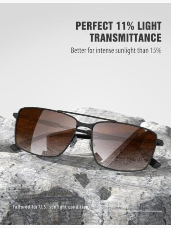 Rectangular Aviator Sunglasses Polarized Square UV400 Driving Shades main image 6